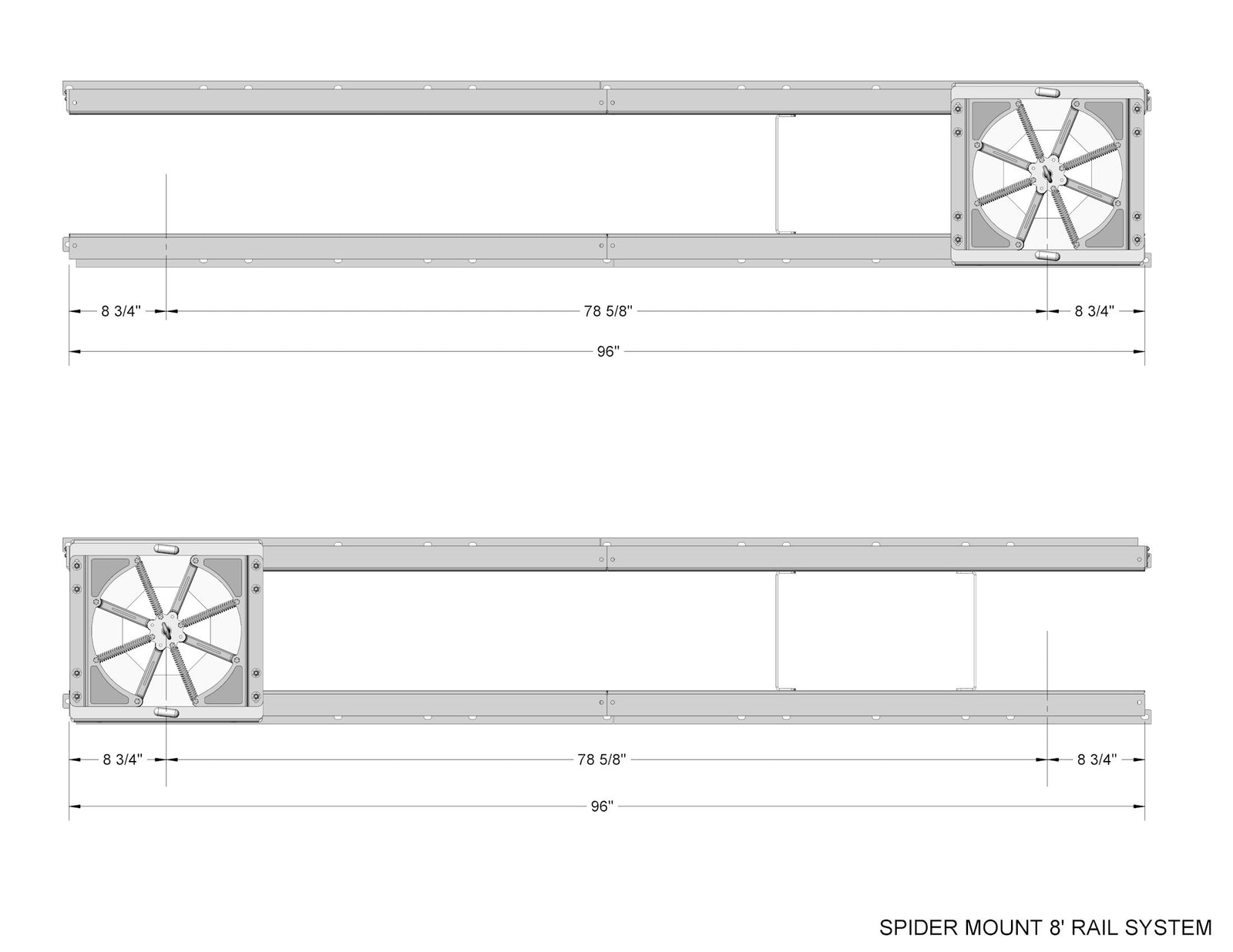 Spider Mount 8ft Rail System