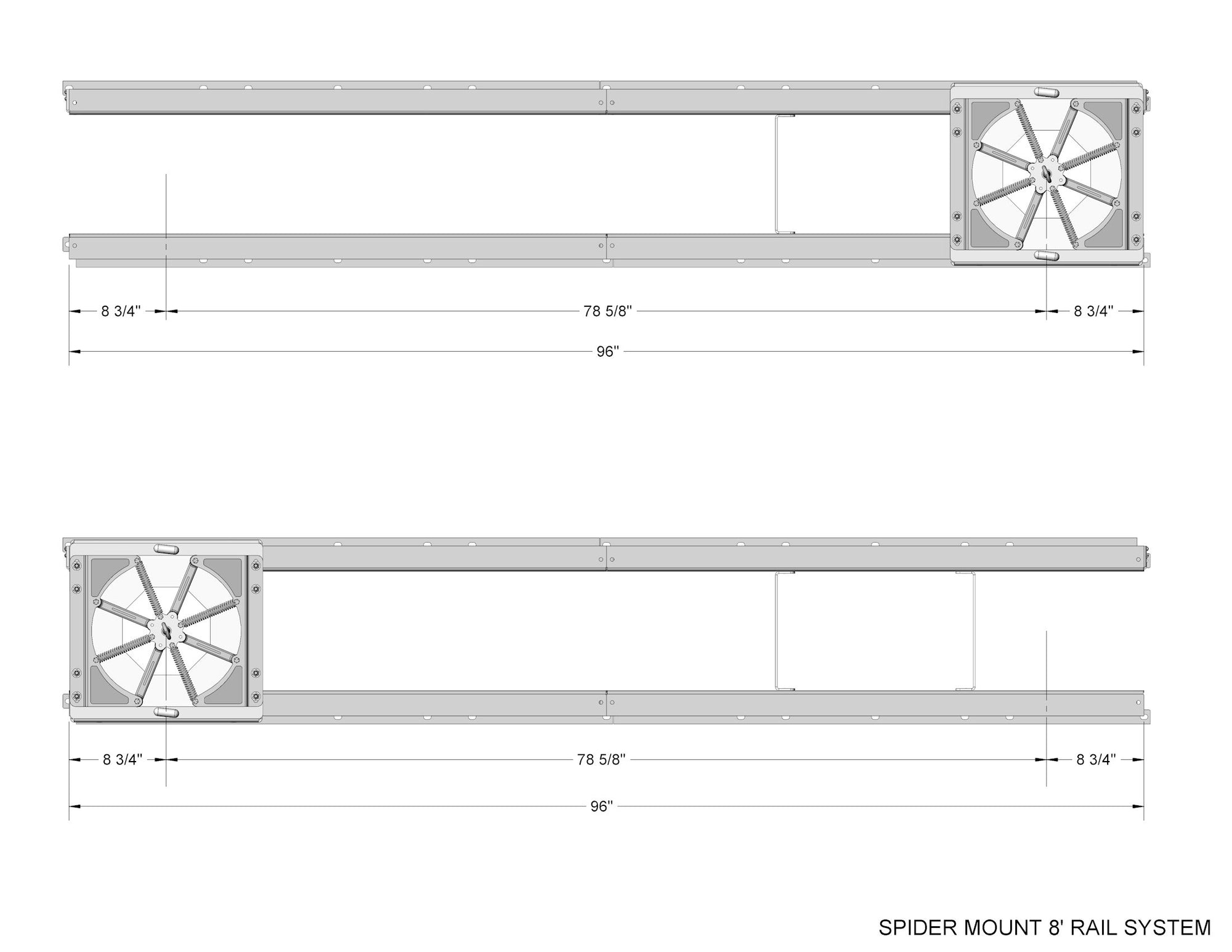 Spider Mount 8ft Rail System - Firstlaw Fitness