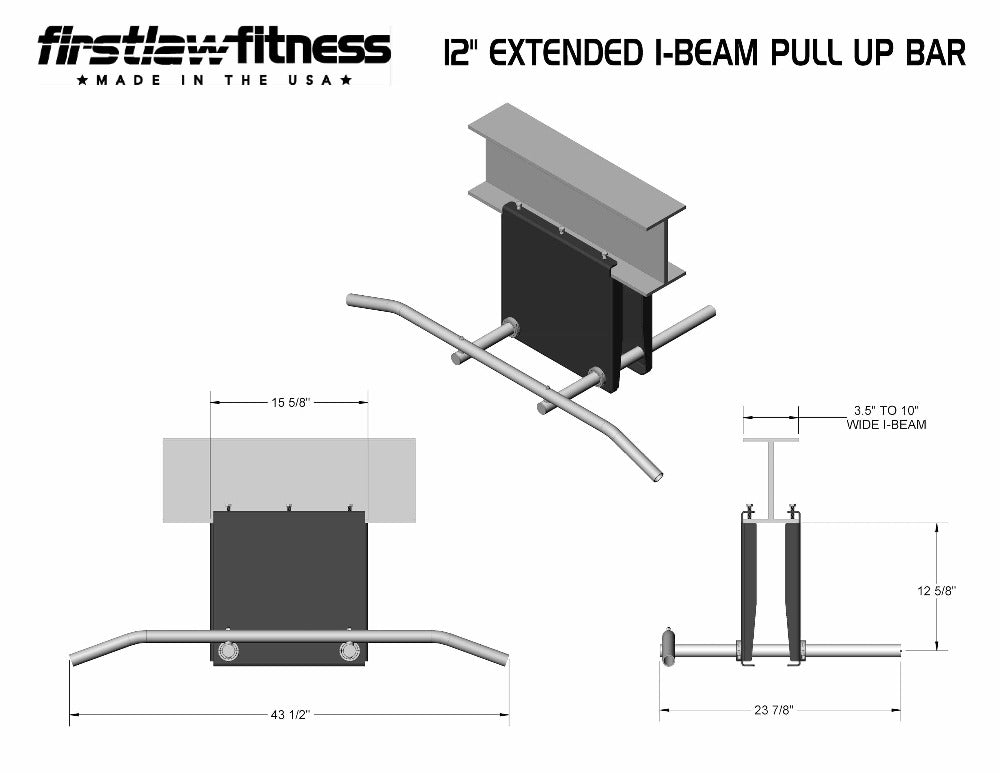 12" Extended I-Beam Pull Up Bar