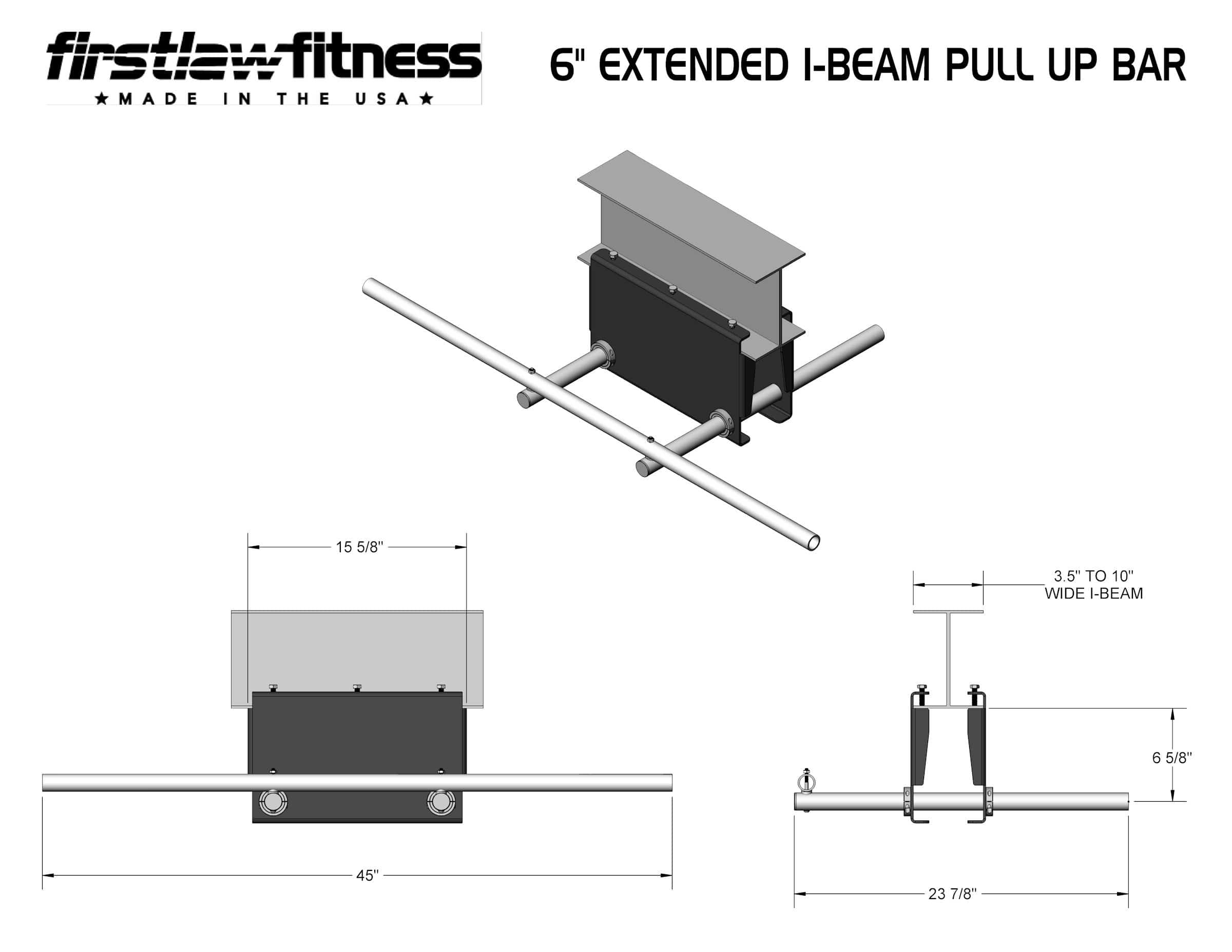 I Beam Clamp Pull Up Bar Wall Mount Pull Up Bar I-Beam Pull Up Bar