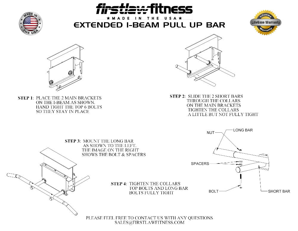 12" Extended I-Beam Pull Up Bar