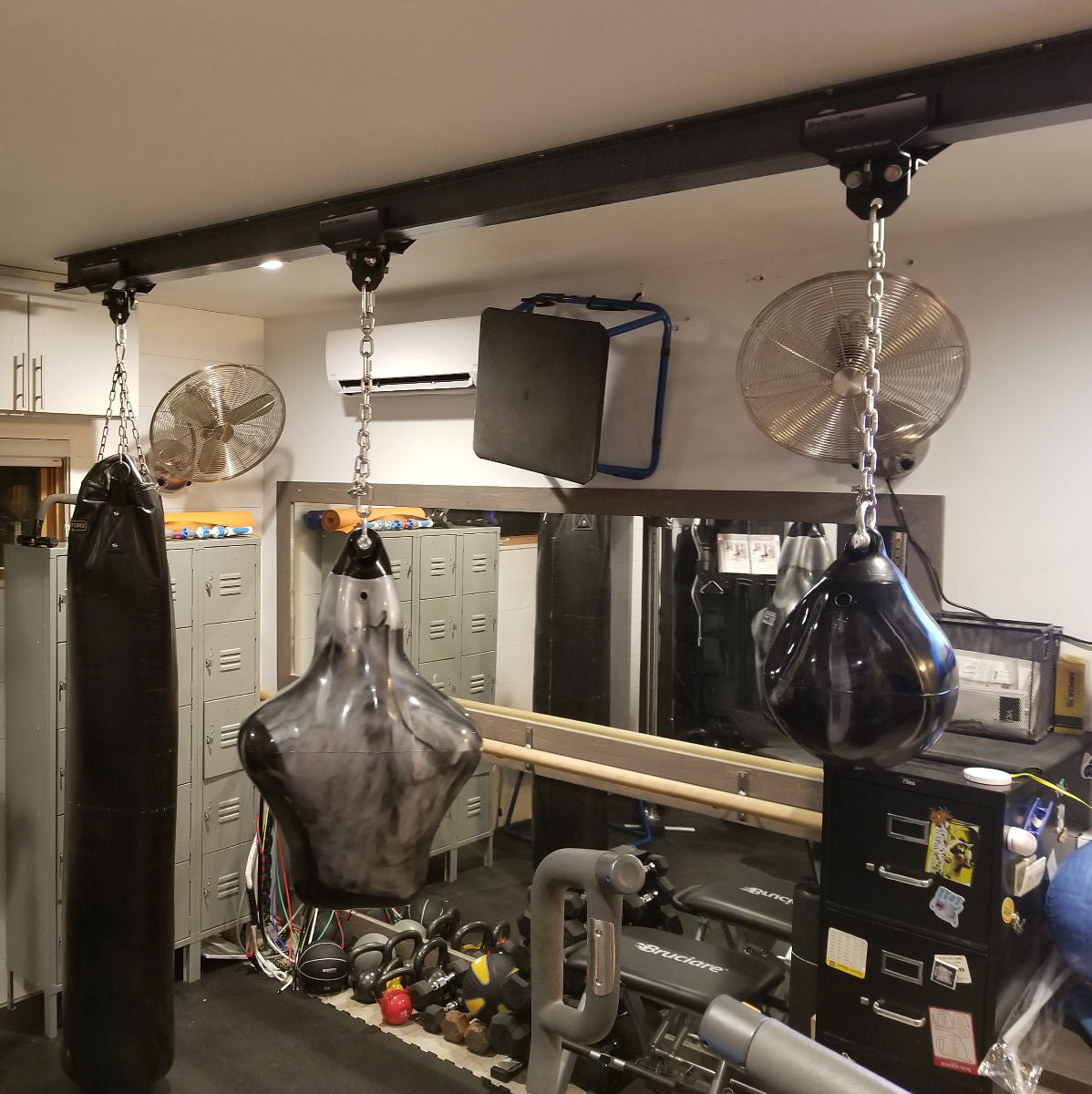 heavy bag rail system