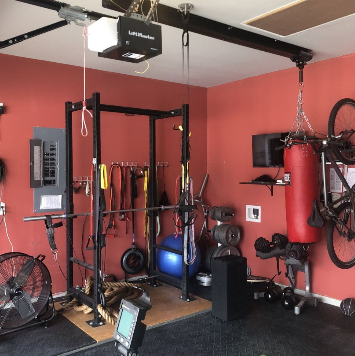 heavy bag rail system