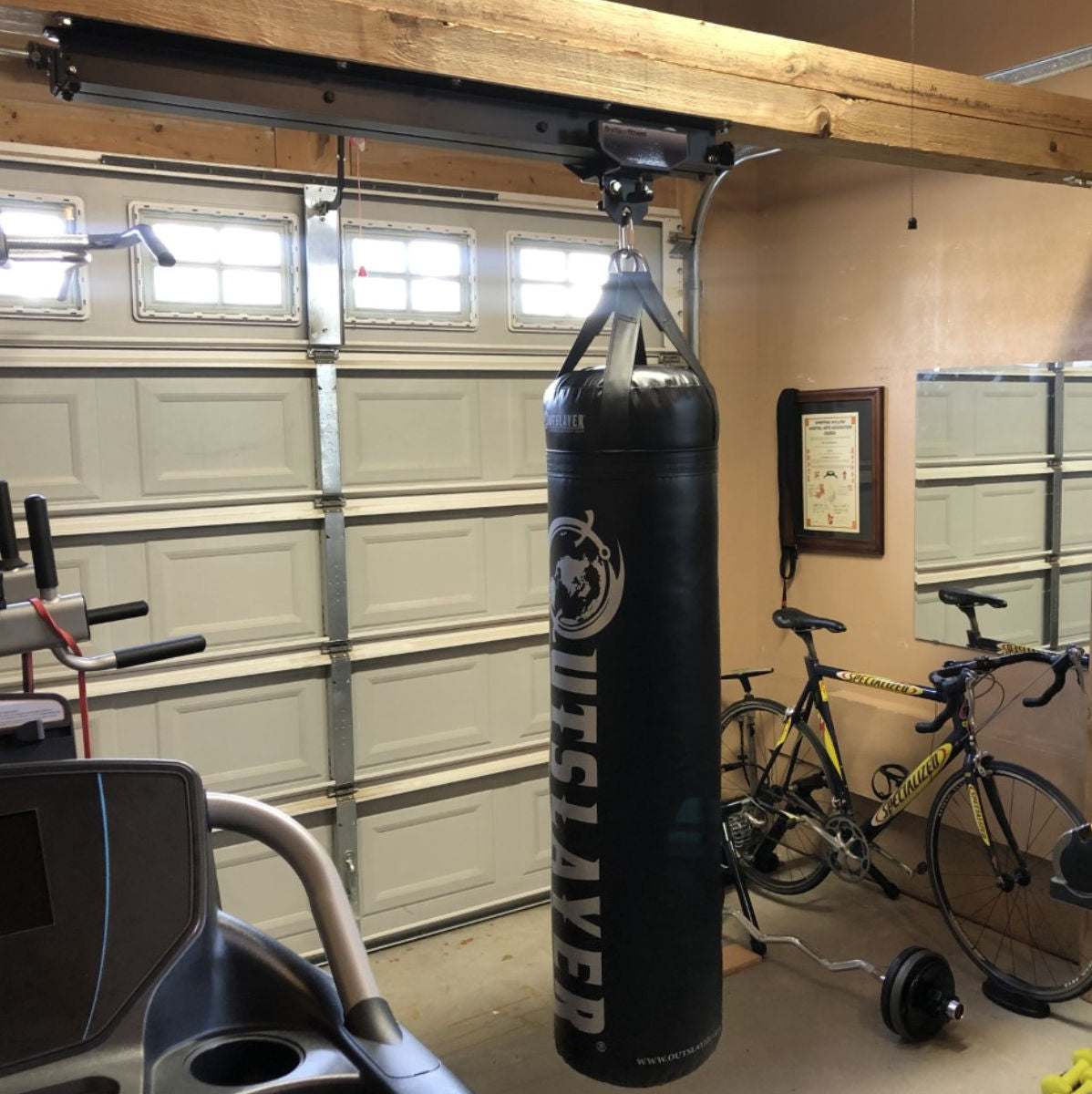 heavy bag rail system