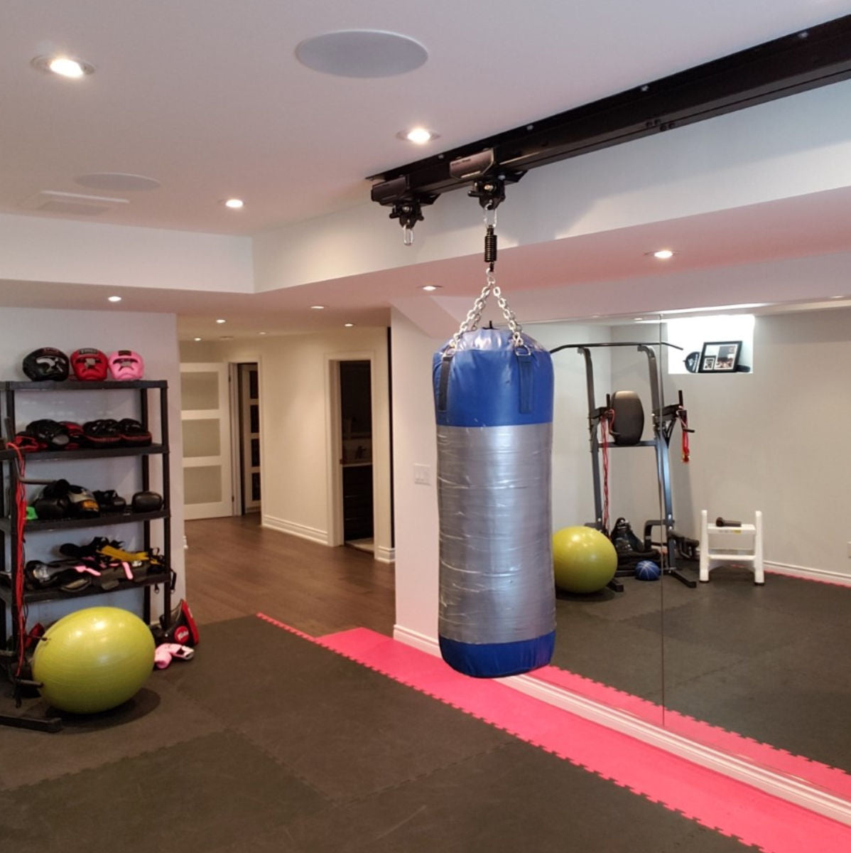 heavy bag rail system