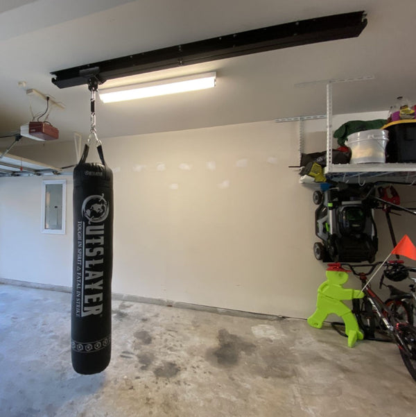 I-Beam Rolling Mount For Punching Bag & 8 Feet Rail Combo - RED Rolling