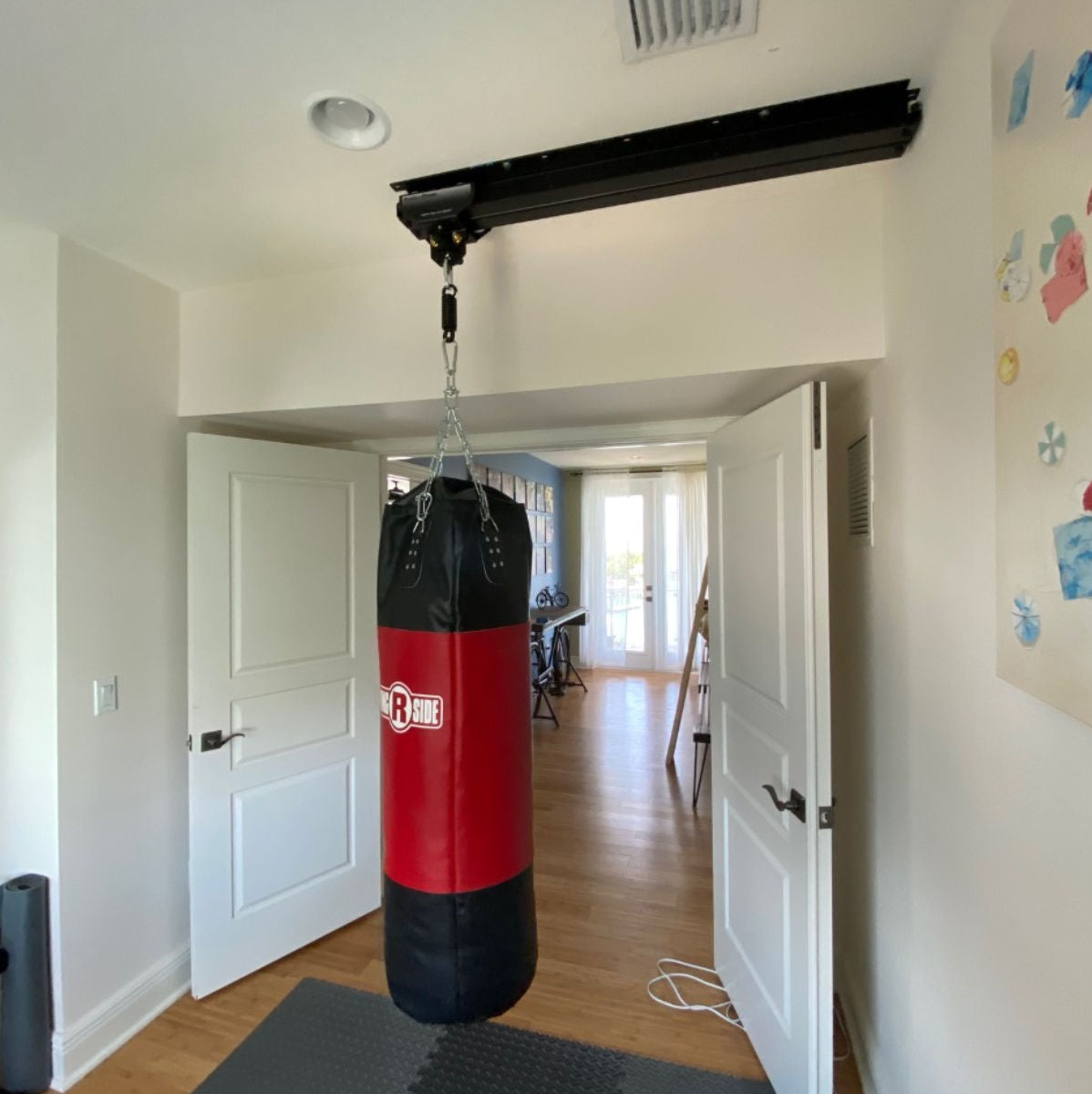 heavy bag rail system