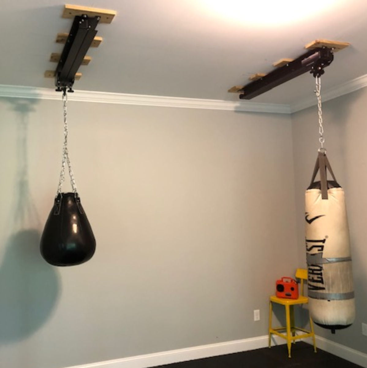 heavy bag rail system