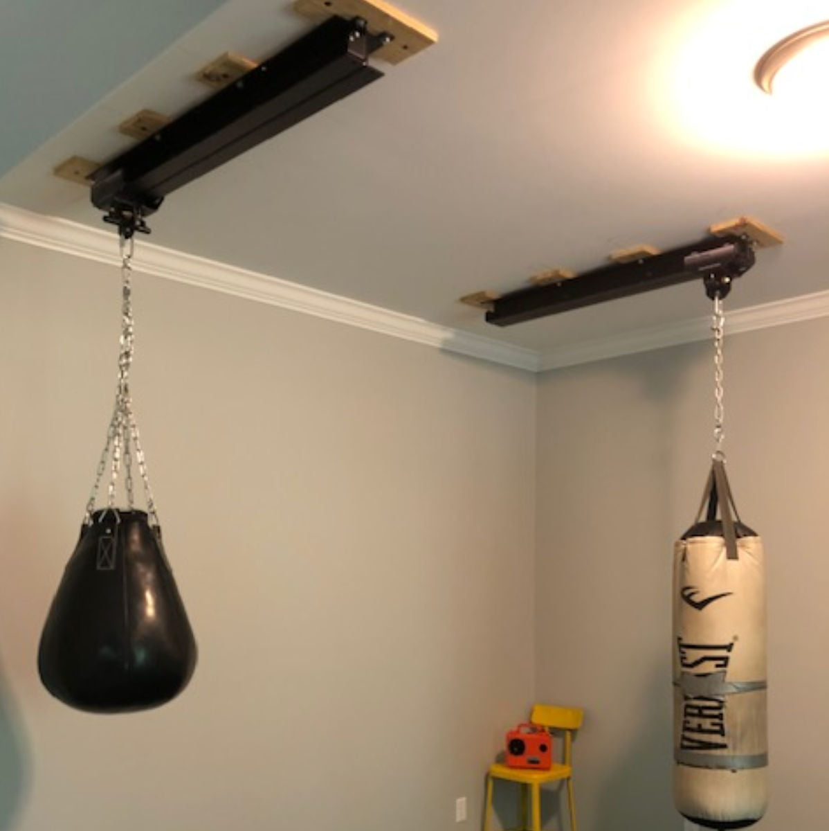 heavy bag rail system
