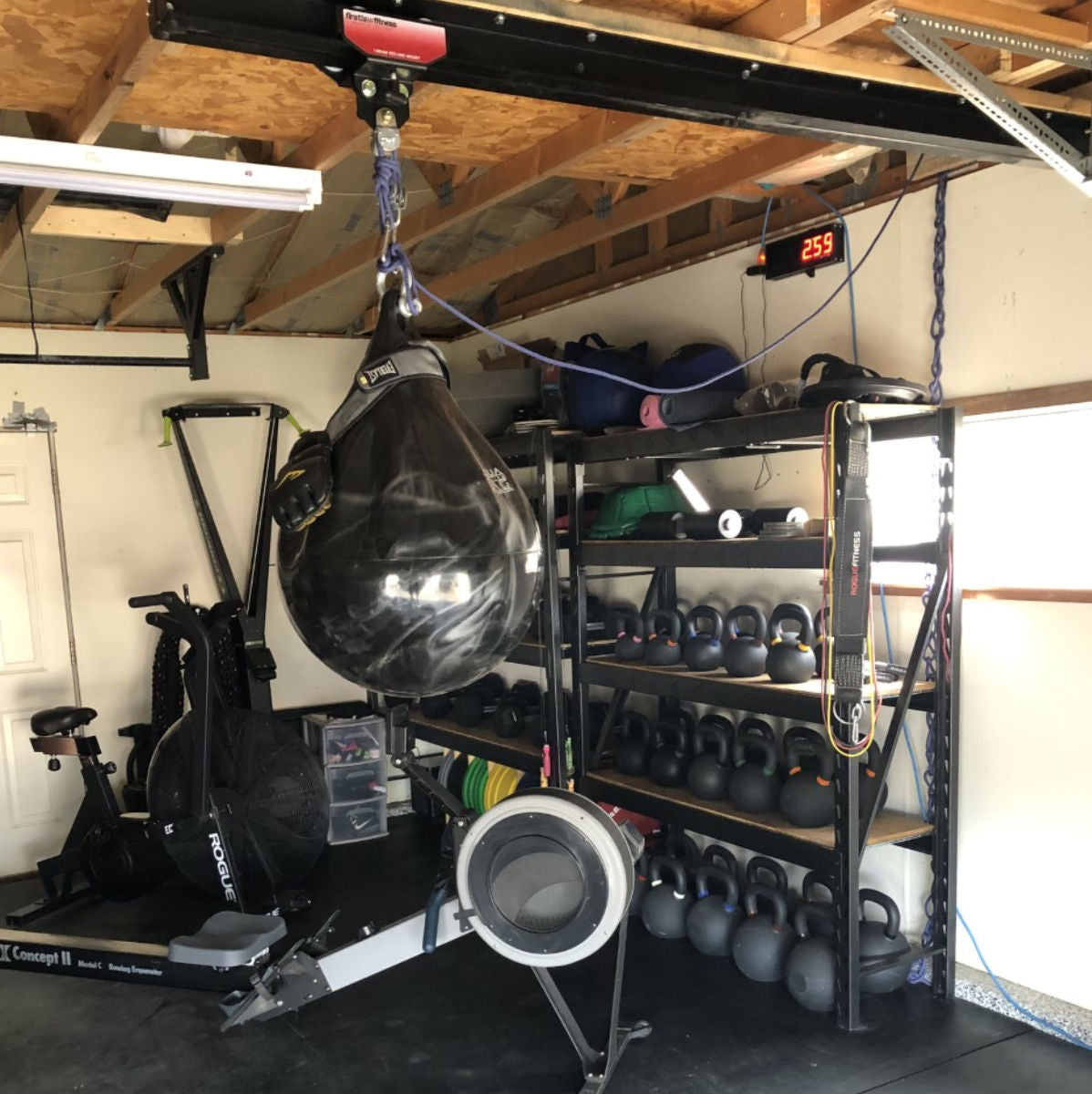 heavy bag rail system